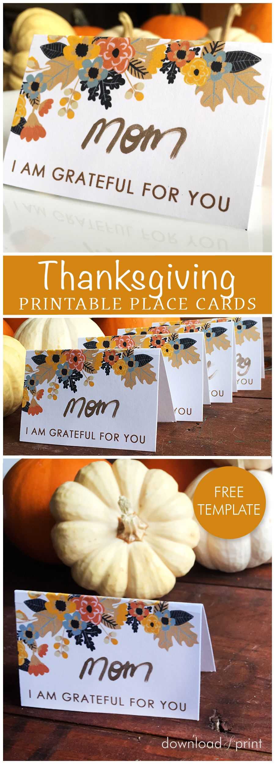 Printable Thanksgiving Place Card | Thanksgiving Place Cards In Thanksgiving Place Card Templates