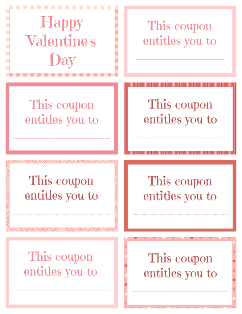 Printable Valentine Coupon Book Blank | Coupon Template In Blank Coupon Template Printable