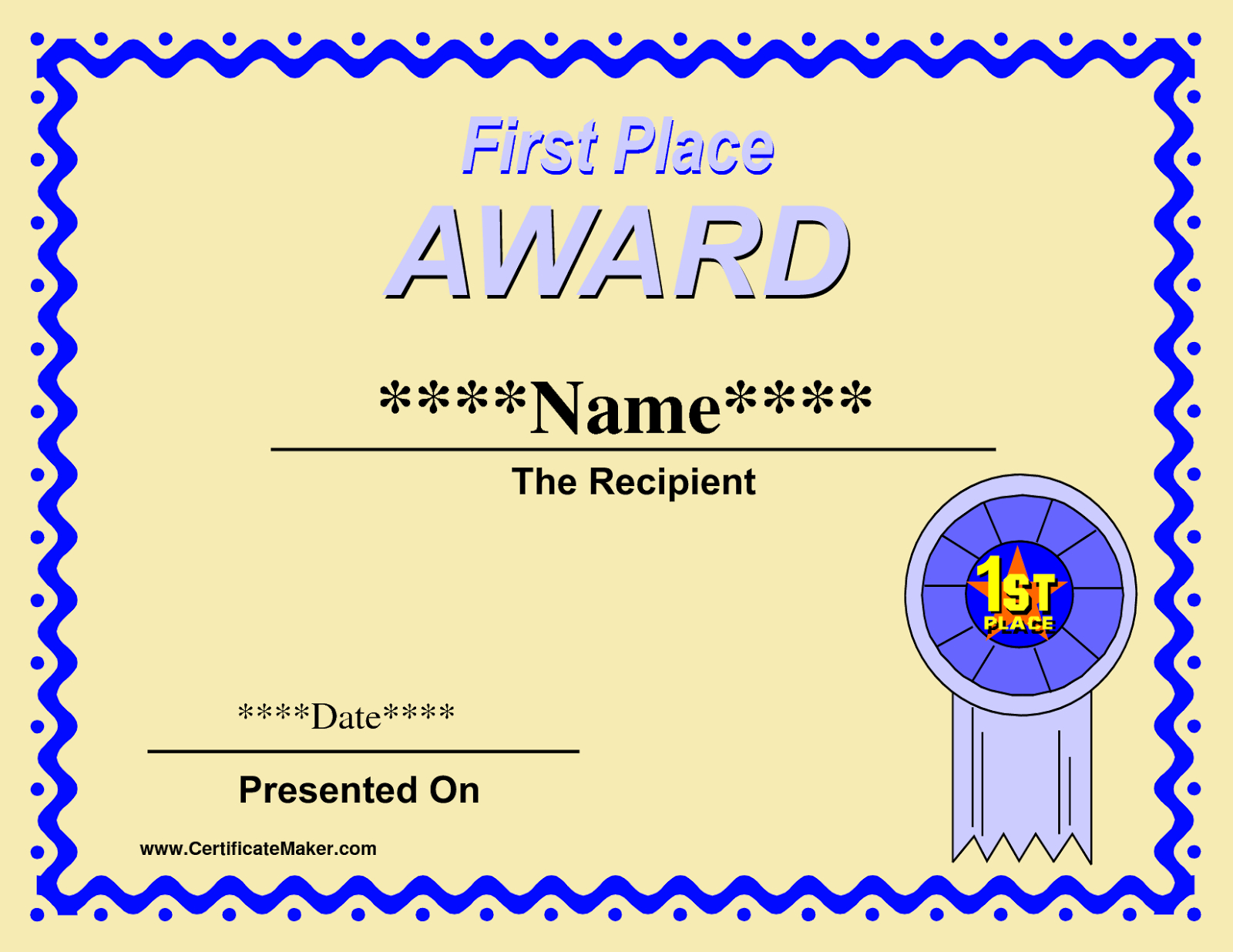 Printable Winner Certificate Templates | Certificate Within First Place Award Certificate Template