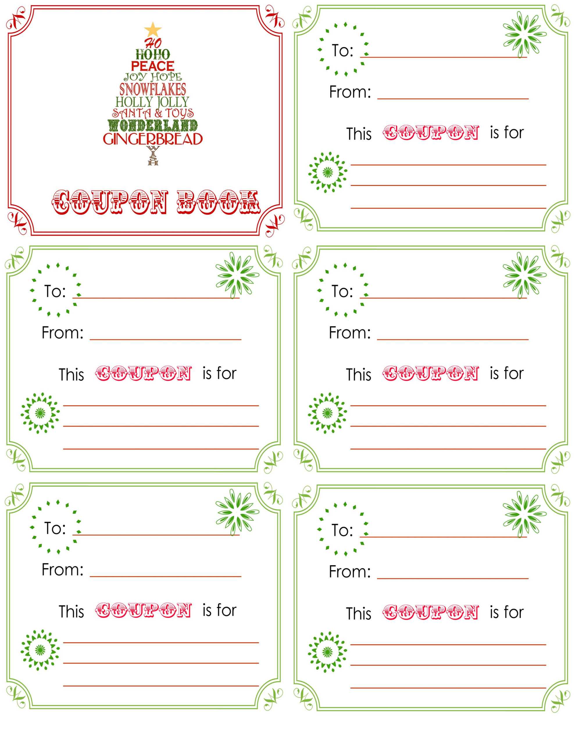 Printable+Christmas+Coupon+Book+Template | Christmas Card Within Homemade Christmas Gift Certificates Templates