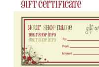 Printable+Christmas+Gift+Certificate+Template | Gift within Massage Gift Certificate Template Free Printable