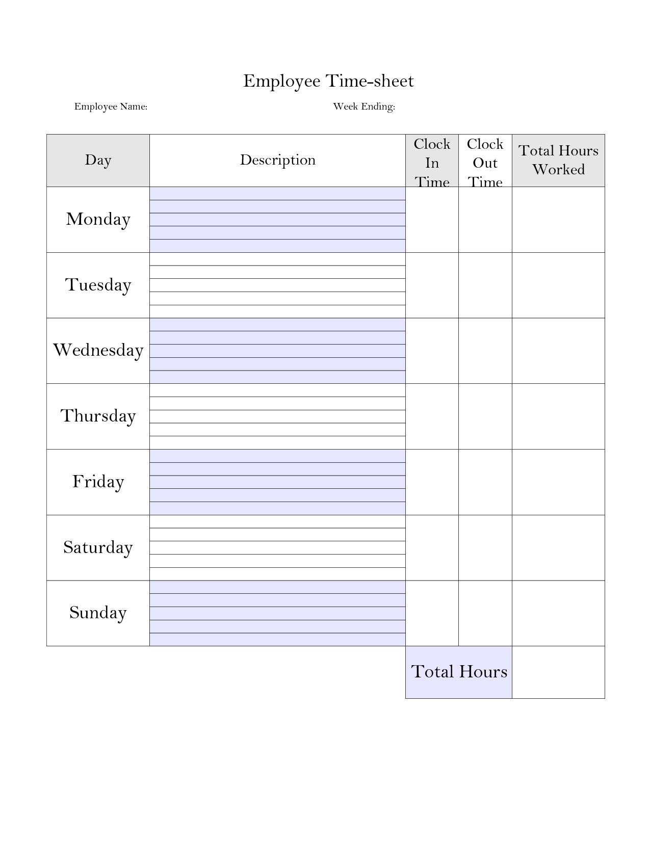 Printable+Weekly+Time+Card+Template | Time Sheet Printable Within Weekly Time Card Template Free