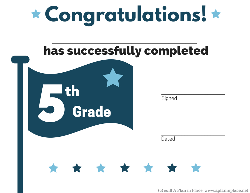 Printed Certificates Within 5Th Grade Graduation Certificate Template