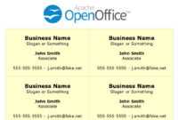 Printing Business Cards In Openoffice Writer for Business Card Template Open Office