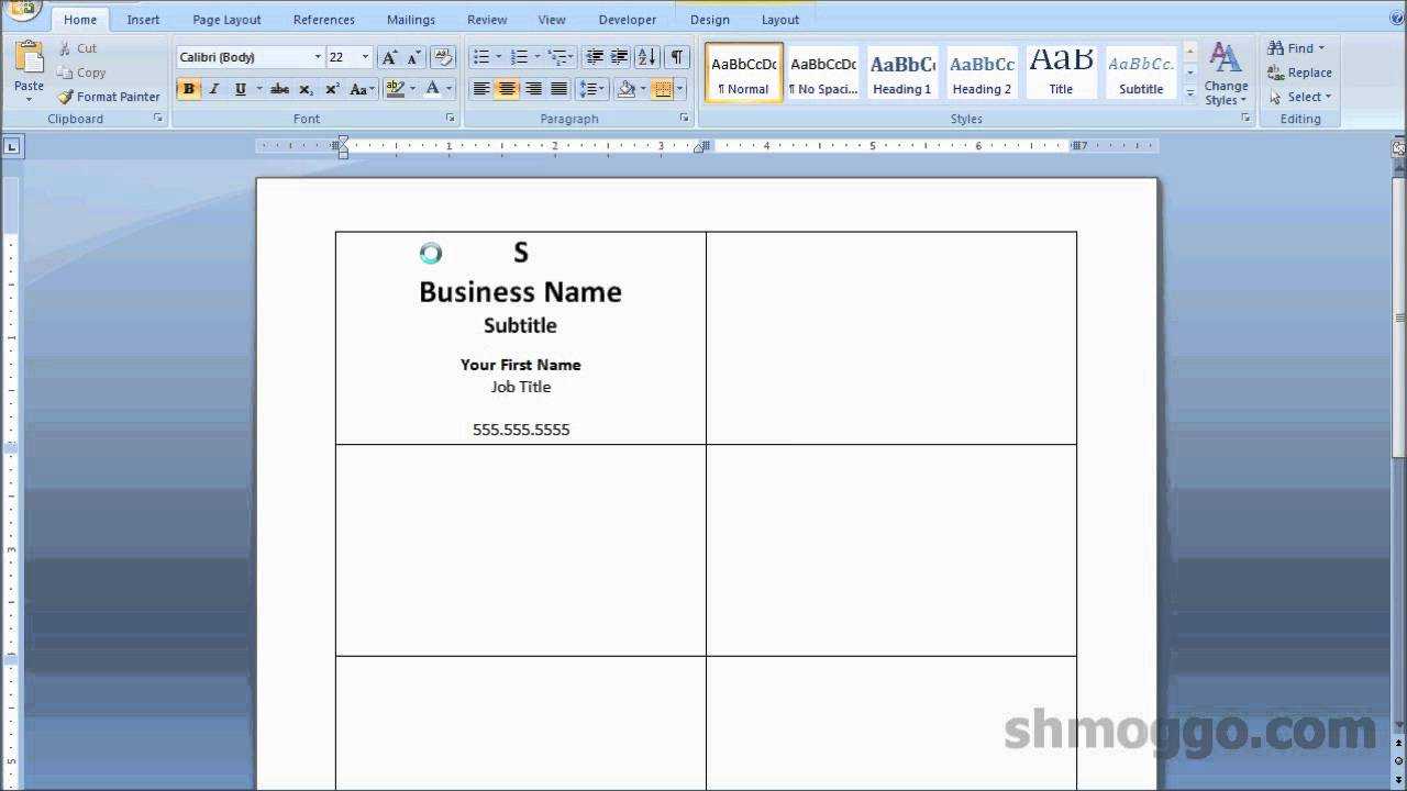 Printing Business Cards In Word | Video Tutorial In Microsoft Word Note Card Template