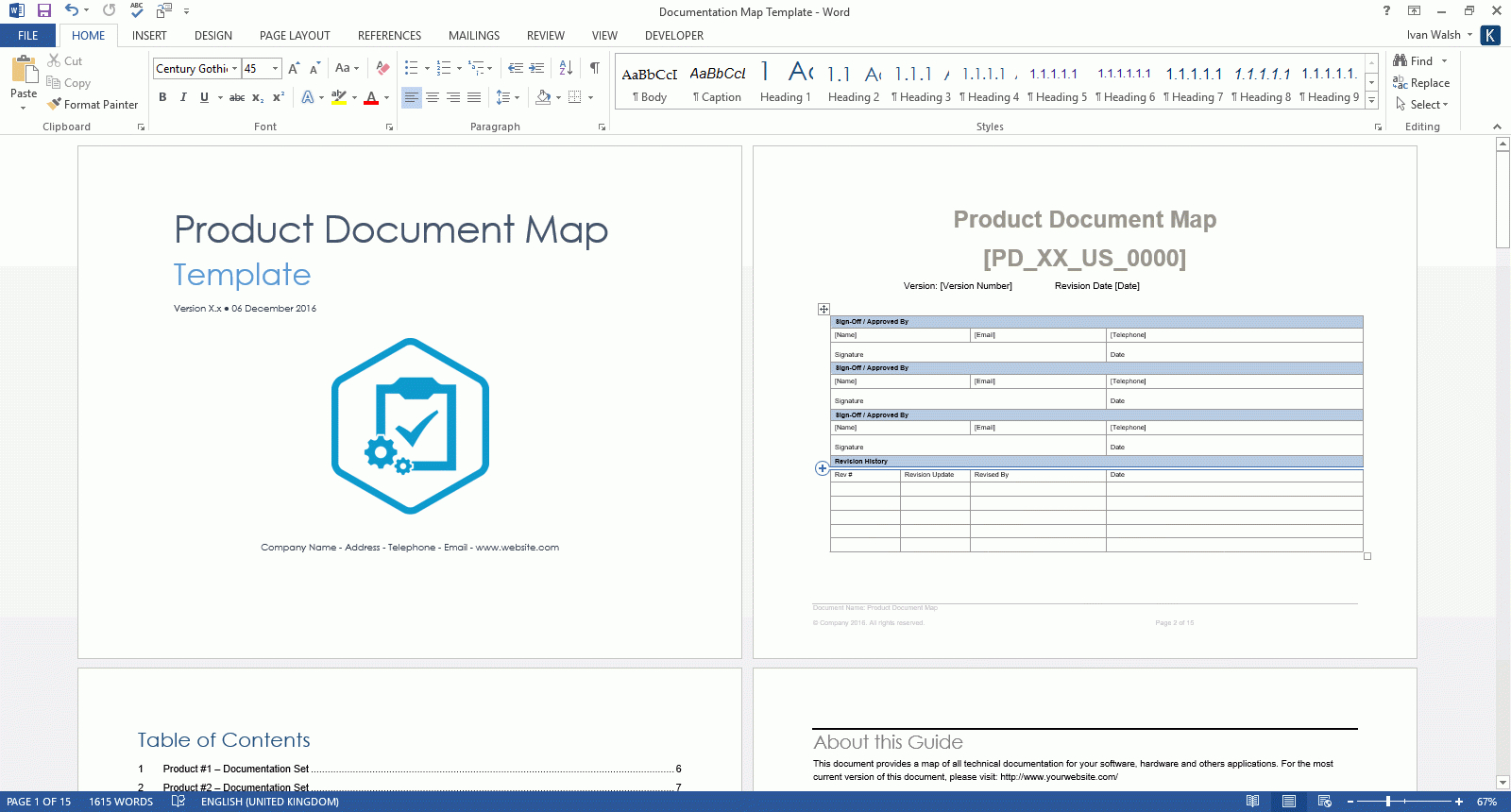 Product Document Map Template (Ms Word) – Templates, Forms For Google Word Document Templates