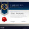 Professional Blue Certificate Template Design For Professional Award Certificate Template
