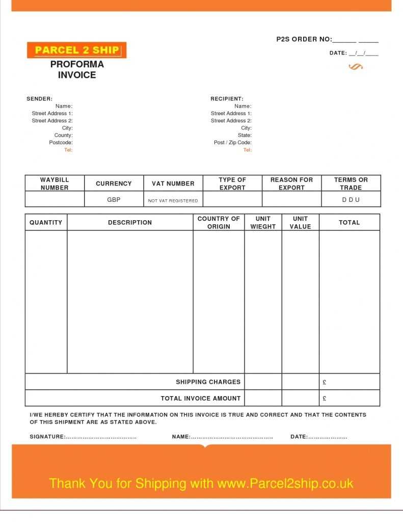 Proforma Invoice Template Free Download Free Business Throughout Free Proforma Invoice Template Word
