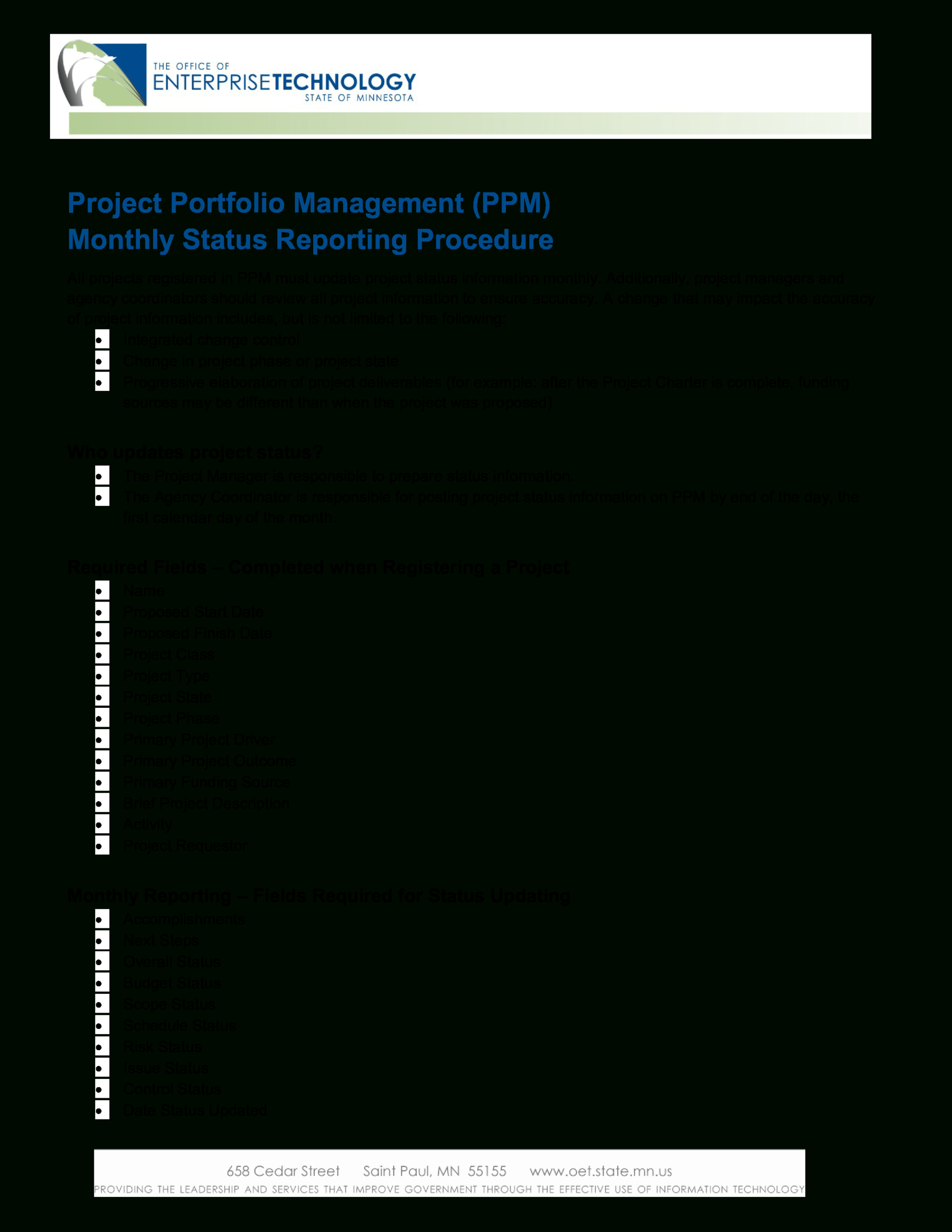 Project Management Status Report | Templates At Within Monthly Status Report Template Project Management