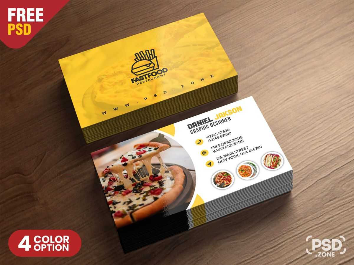 Psd Fast Food Restaurant Business Card Design | Menu Card For Food Business Cards Templates Free