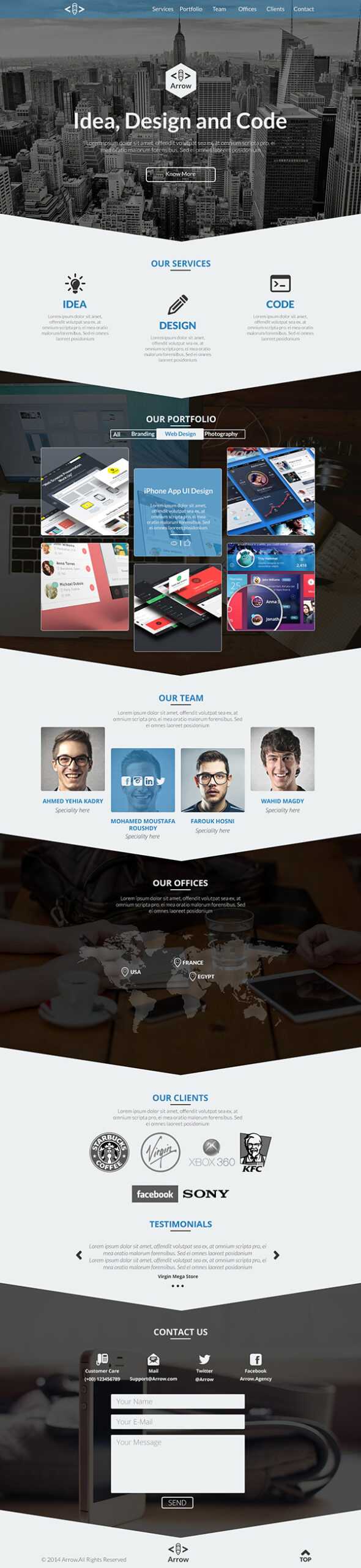 Psd Templates: 20 One Page Free Web Templates | Freebies Within Single Page Brochure Templates Psd