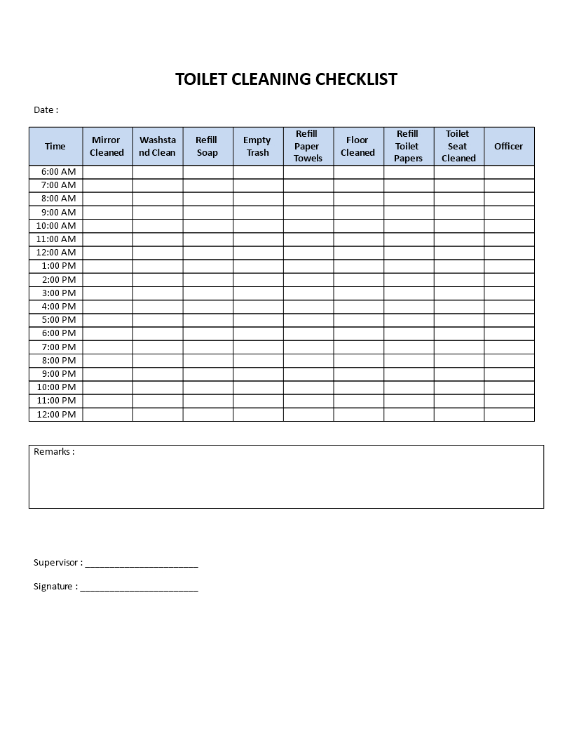 free printable daily cleaning checklist pdf