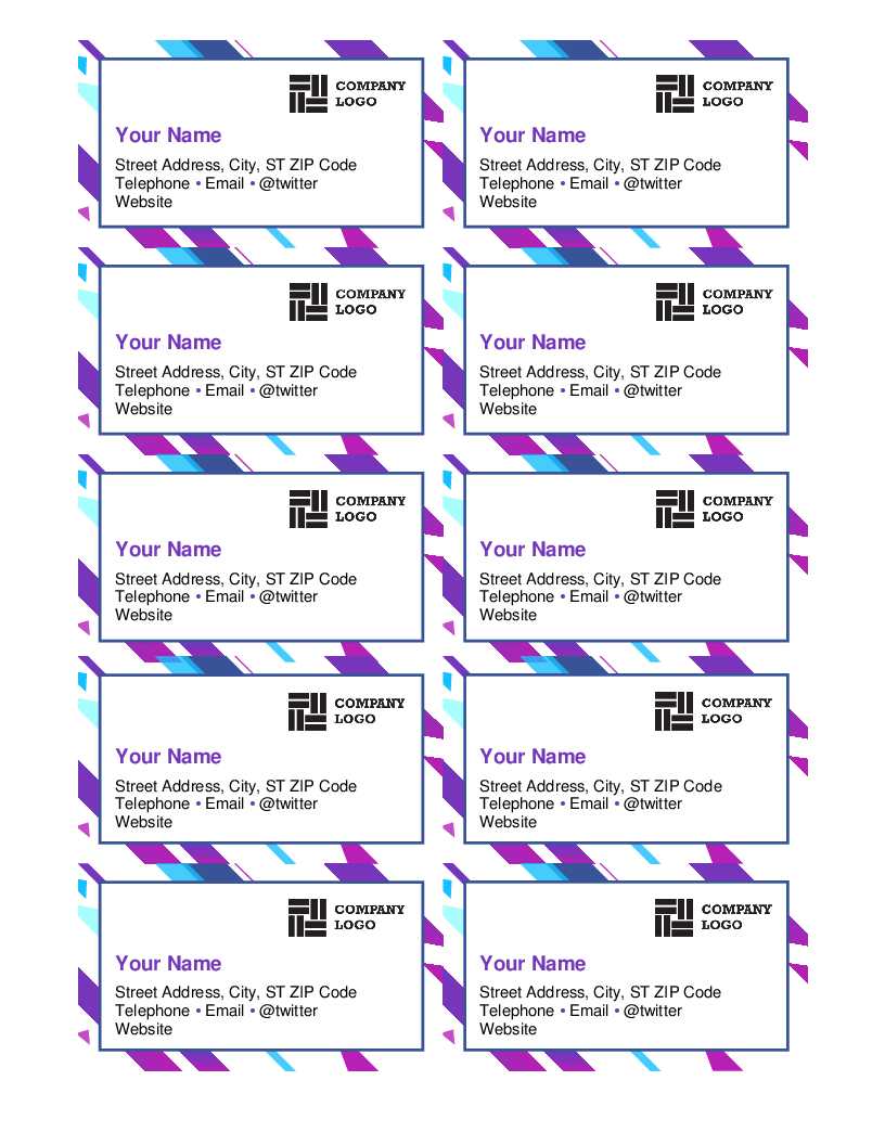 Purple Graphic Business Cards Pertaining To Business Cards Templates Microsoft Word