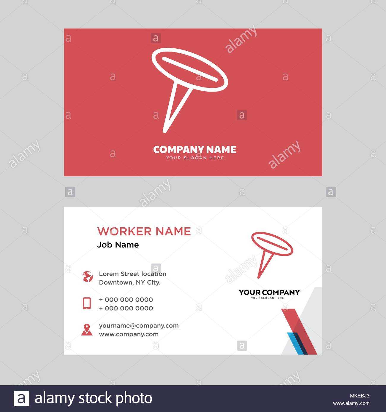 Push Pin Business Card Design Template, Visiting For Your Within Push Card Template