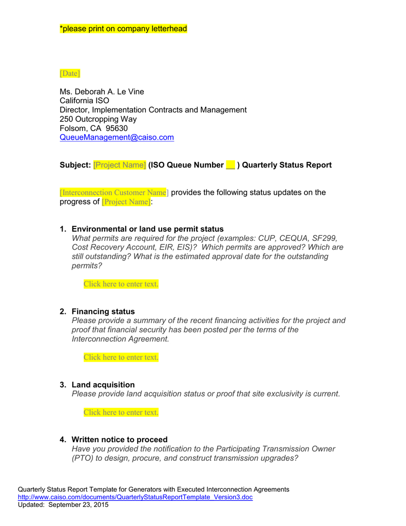 Queue Management Quarterly Status Report Template Pertaining To Project Implementation Report Template