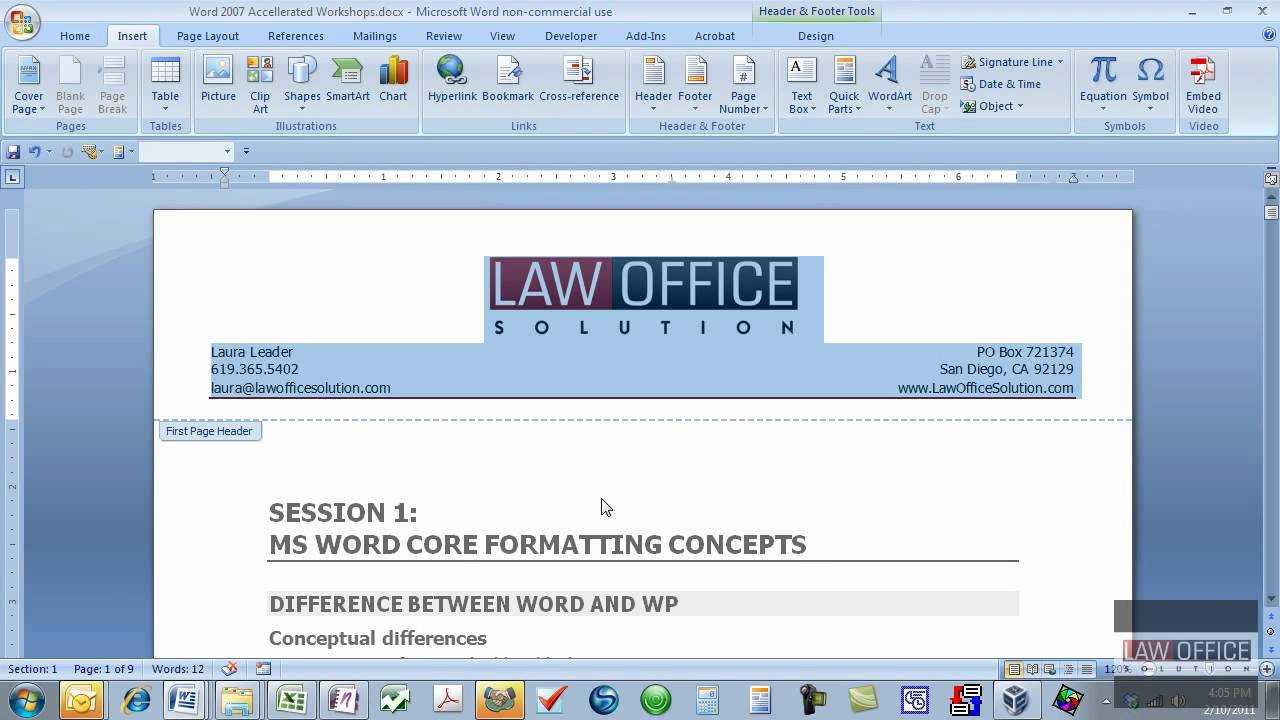 Quickpart Letterhead.mov Inside How To Create A Letterhead Template In Word