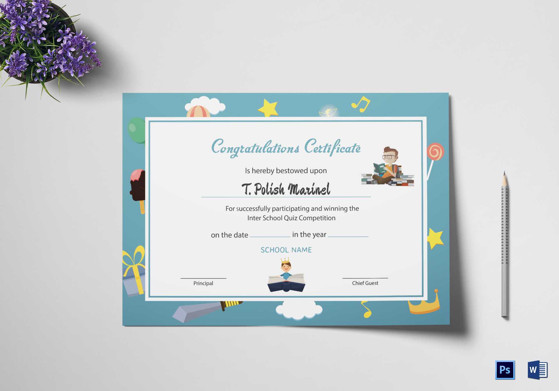 Reading Award Congratulations Certificate Template With Congratulations Certificate Word Template