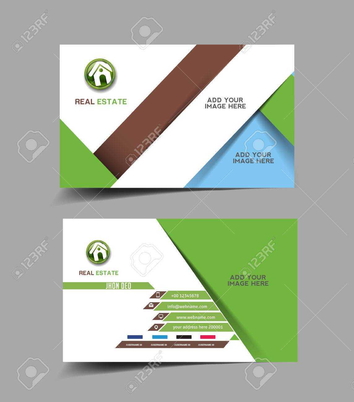 Real Estate Agent Business Card Set Template Within Real Estate Agent Business Card Template