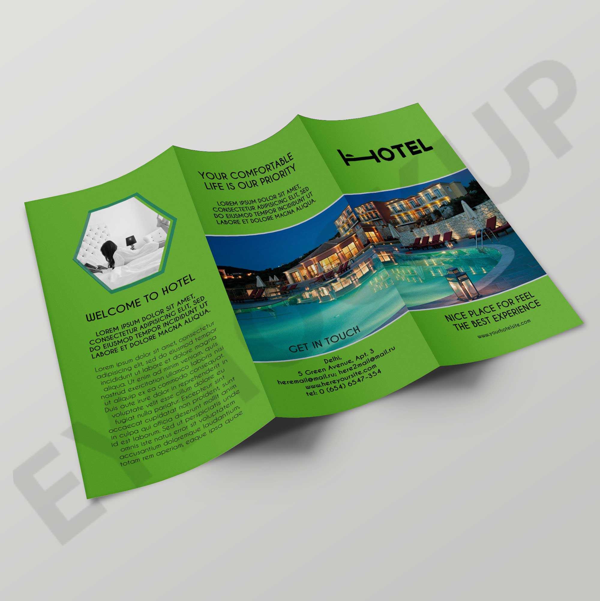 Real Estate Hotel Tri Fold Brochure Template For Hotel Brochure Design Templates