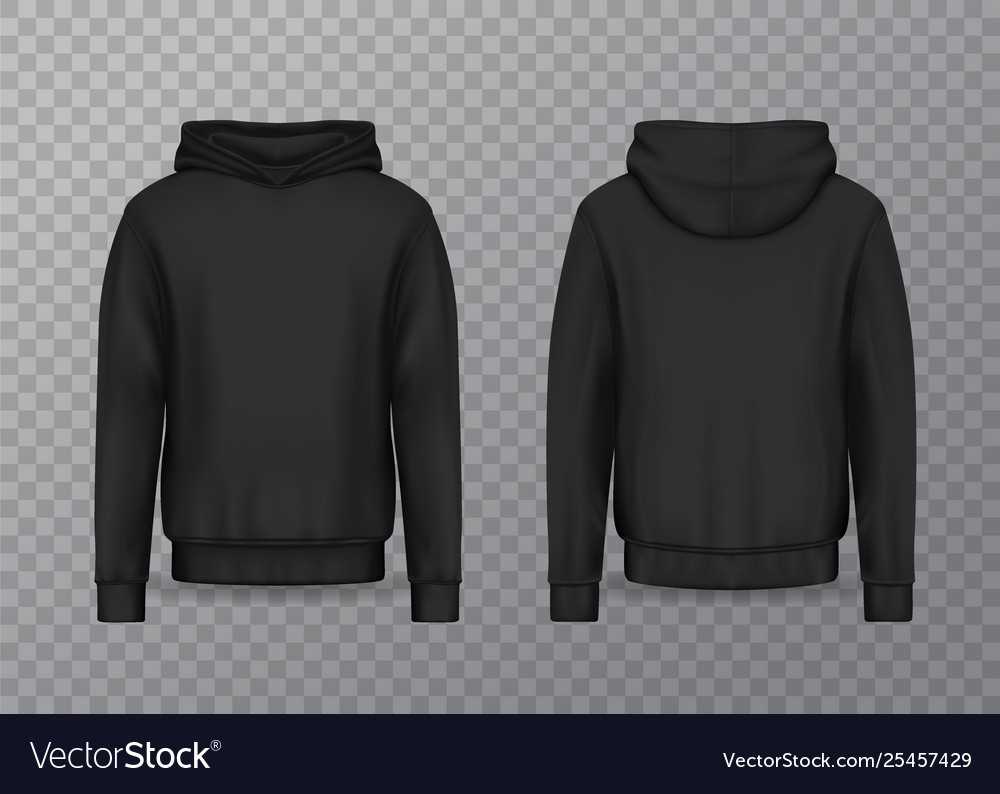 Realistic Men Hoodie Or Black 3D Hoody Sweatshirt Throughout Blank Black Hoodie Template