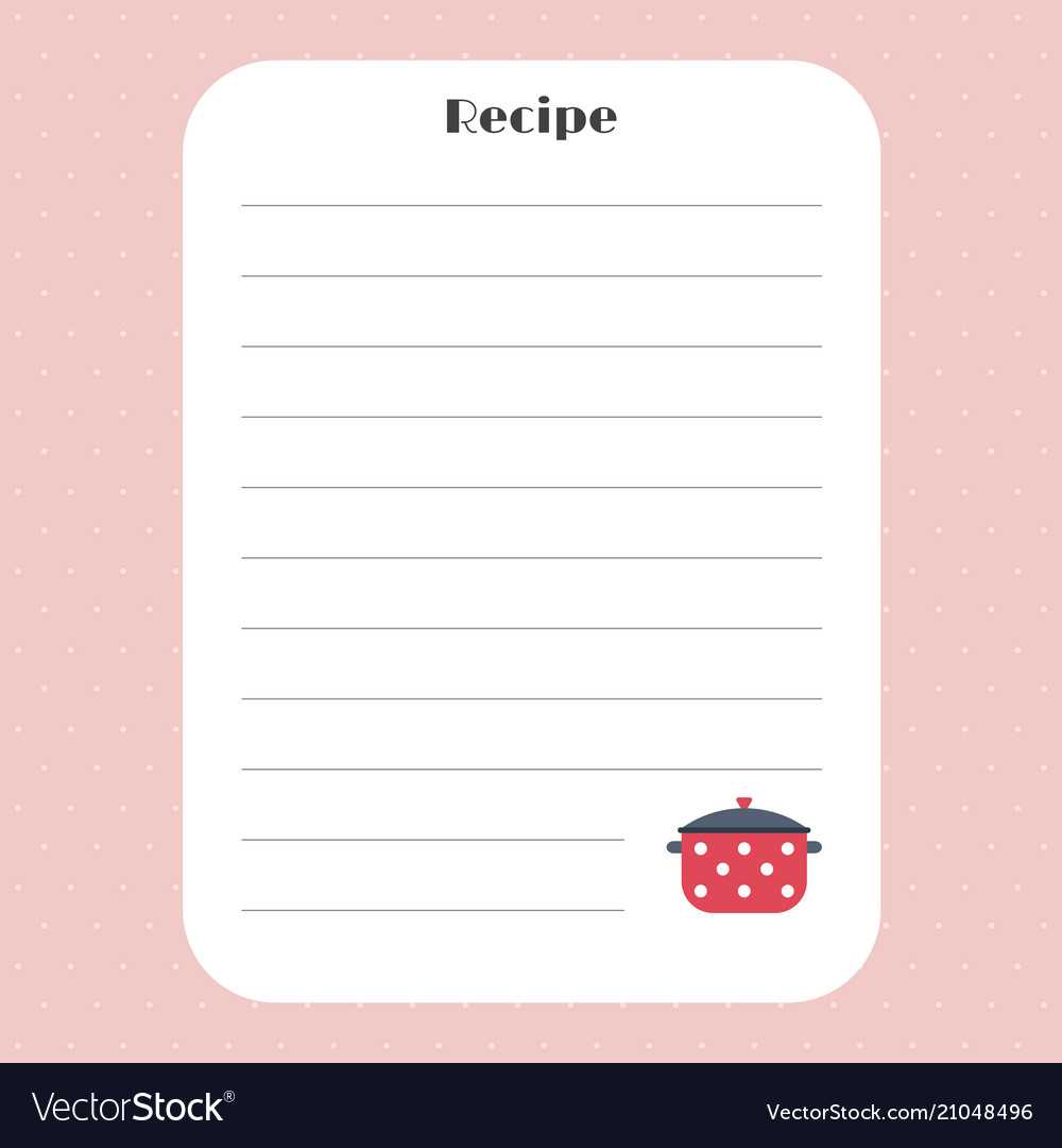 Recipe Card Template For Restaurant Cafe Bakery In Restaurant Recipe Card Template