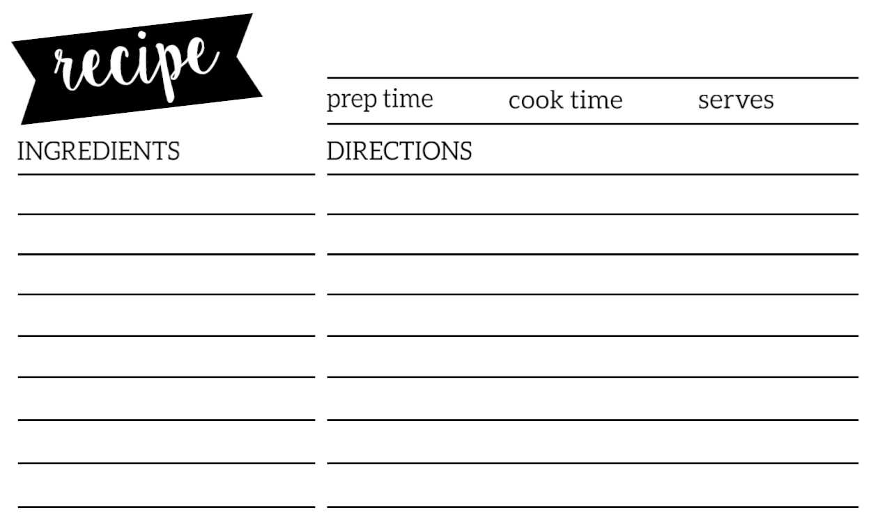 Recipe Card Template Free With Regard To Fillable Recipe Card Template
