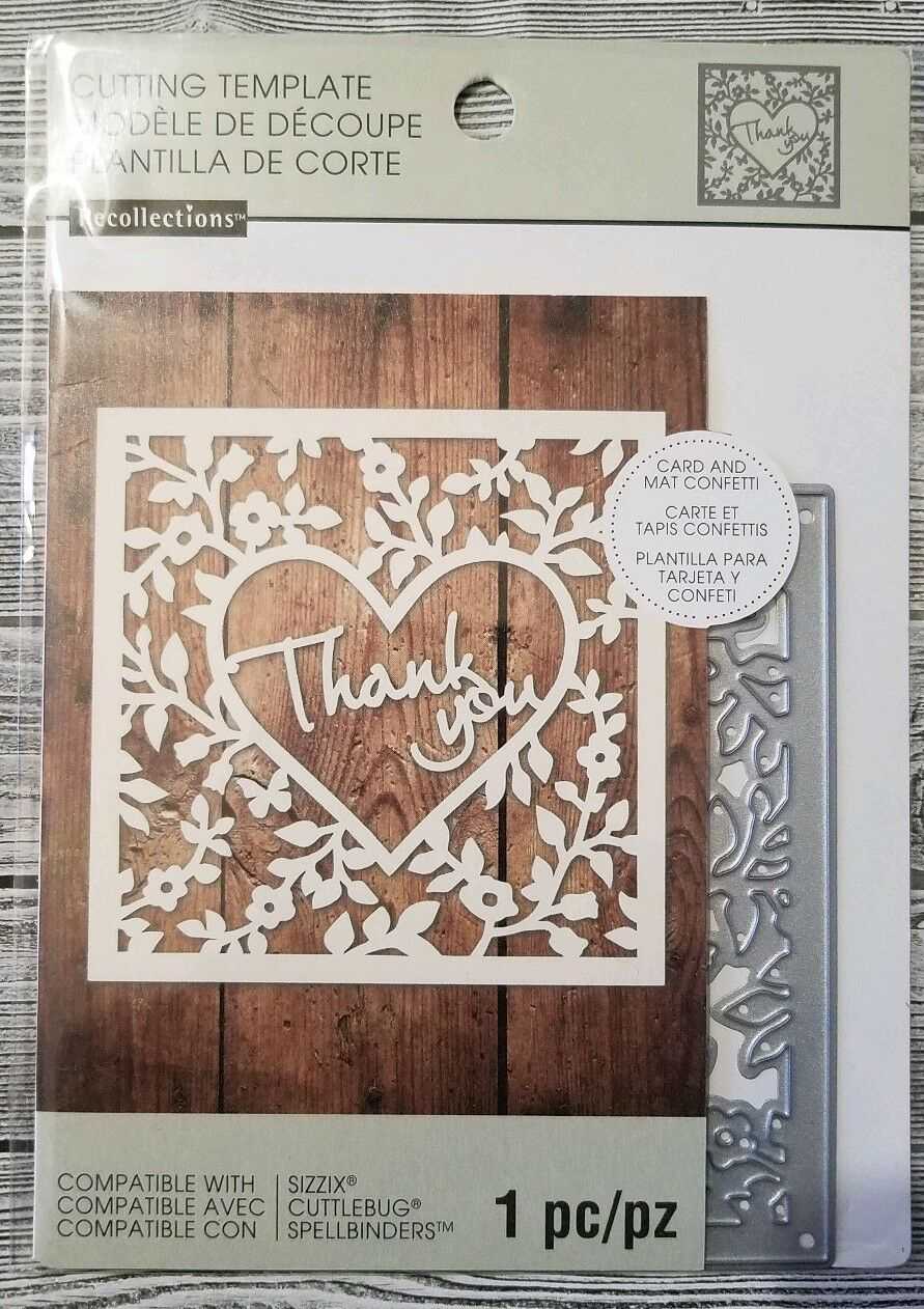 Recollections Cutting Dies Template 542692 Thank You Card Confetti(1 Die)  New Within Recollections Card Template