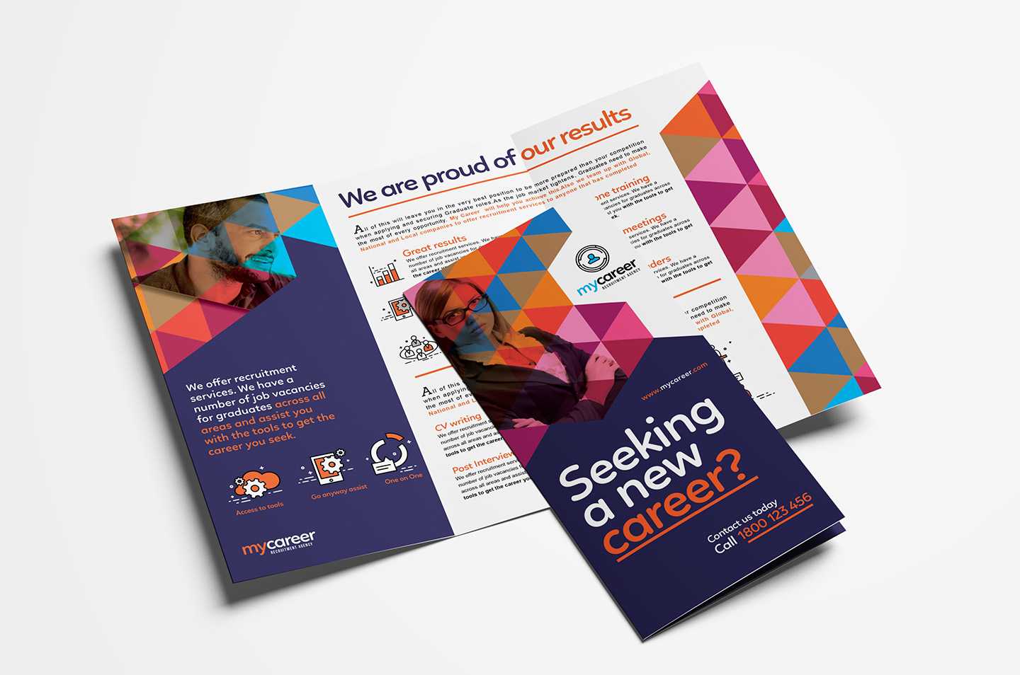 Recruitment Agency Tri Fold Brochure Template In Psd, Ai In Welcome Brochure Template