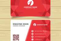 Red Geometric Business Card Template regarding Calling Card Free Template