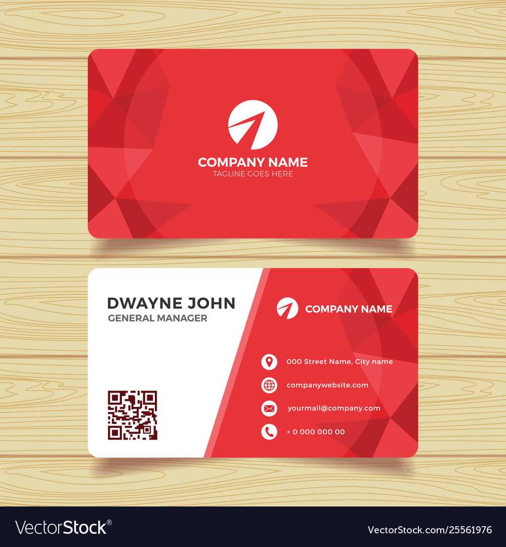 Red Geometric Business Card Template Regarding Calling Card Free Template