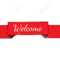 Red Ribbon With Welcome Text. Art Element For Page Design, Magazine,.. Intended For Welcome Banner Template