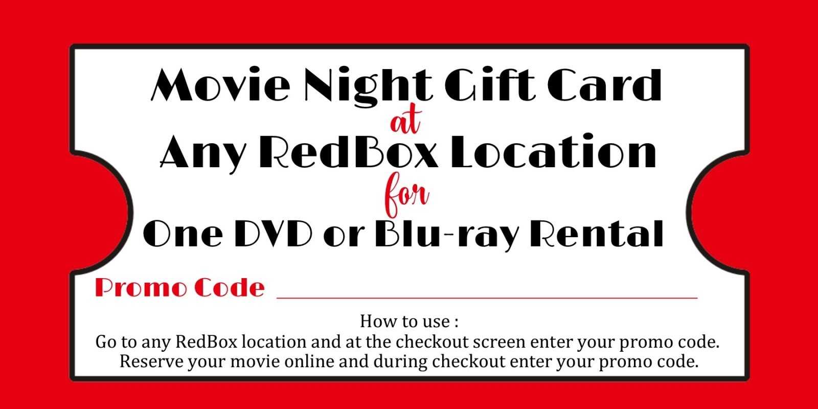 Redbox Movie Gift Tag – Printable File – You Print | Redbox Pertaining To Movie Gift Certificate Template