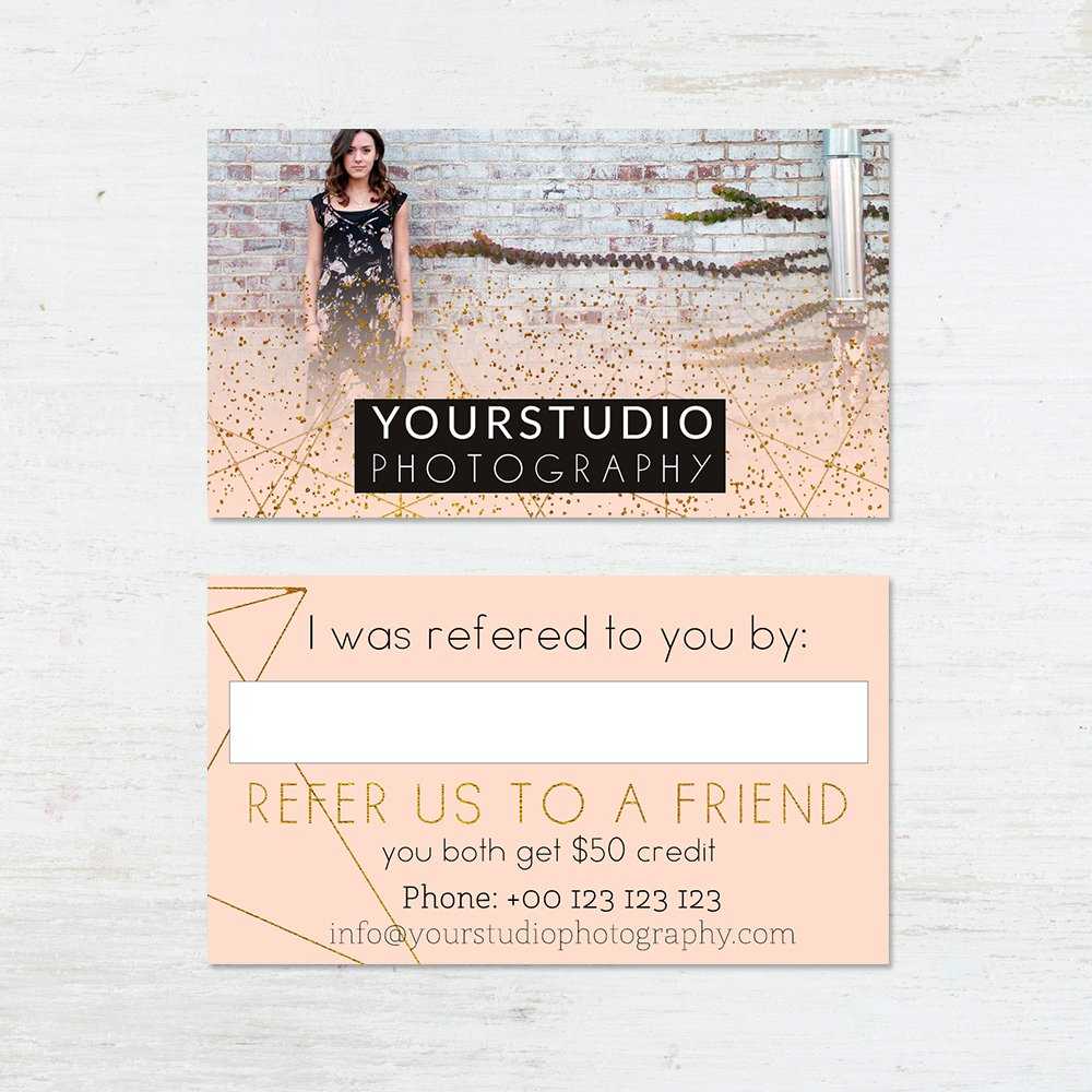 Referral Card Template | Pastel Greetings With Referral Card Template