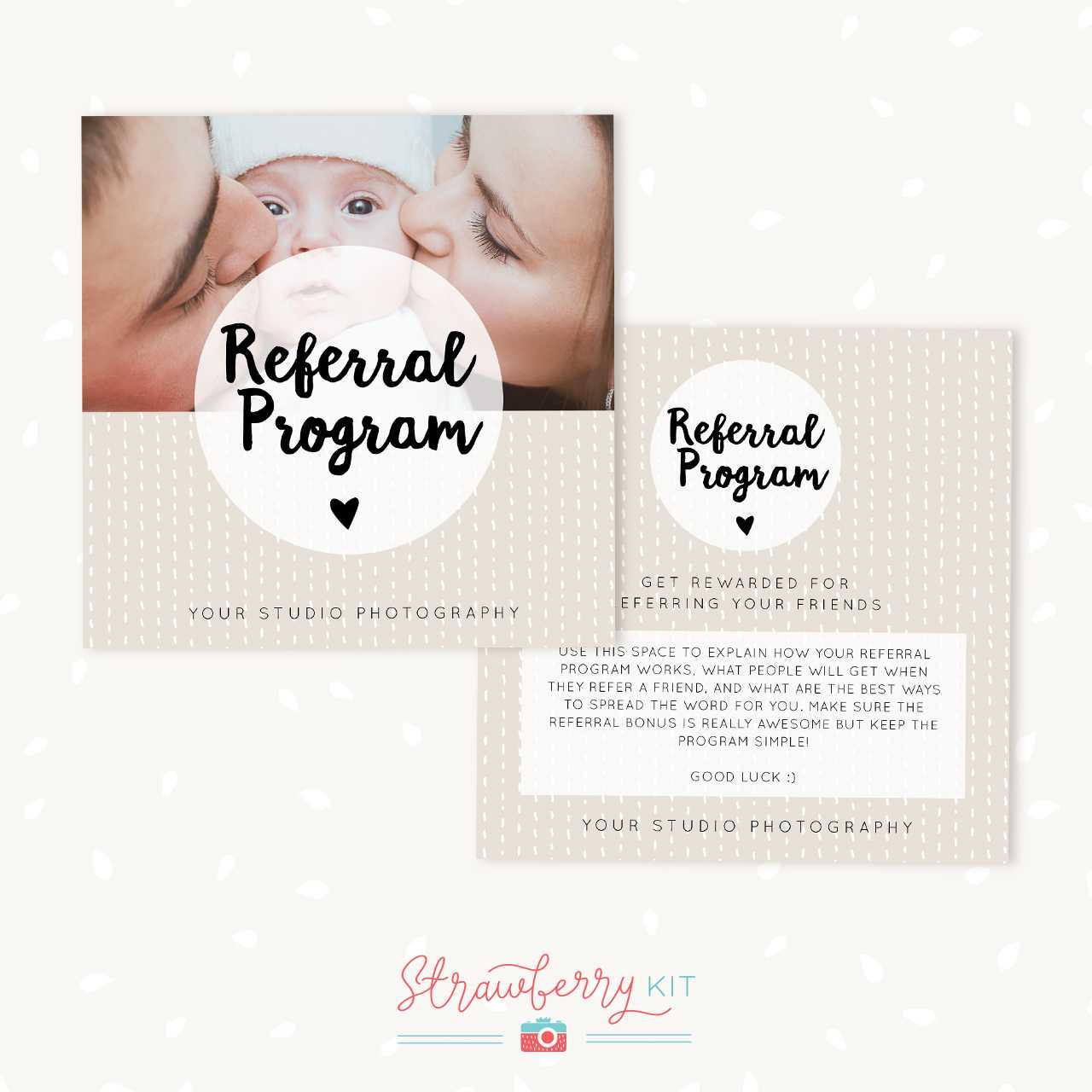 Referral Cards Photoshop Template – Strawberry Kit With Regard To Referral Card Template Free
