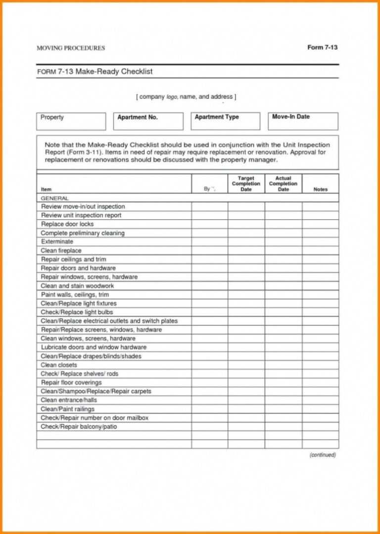 Property Management Inspection Report Template