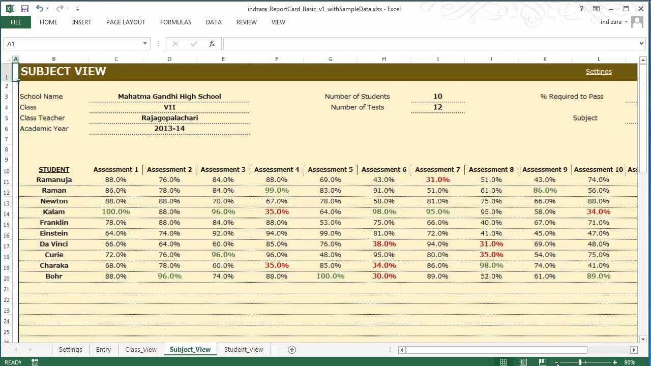 student result card template free download