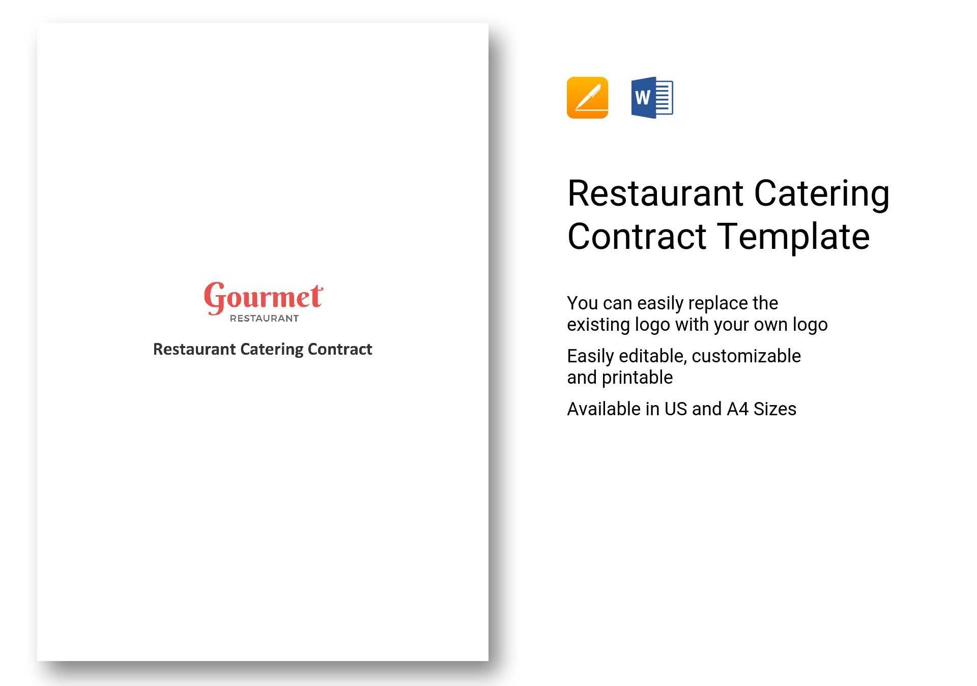Restaurant Catering Contract Template In Word, Apple Pages Regarding Catering Contract Template Word