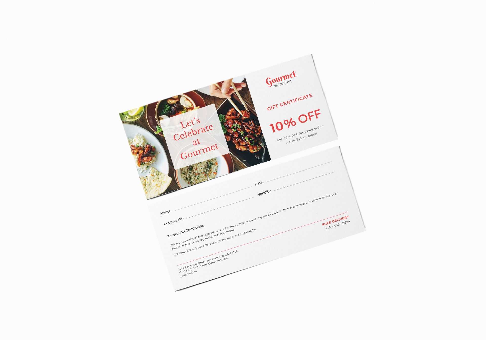 Restaurant Gift Certificate Template In Psd, Word, Publisher Intended For Publisher Gift Certificate Template