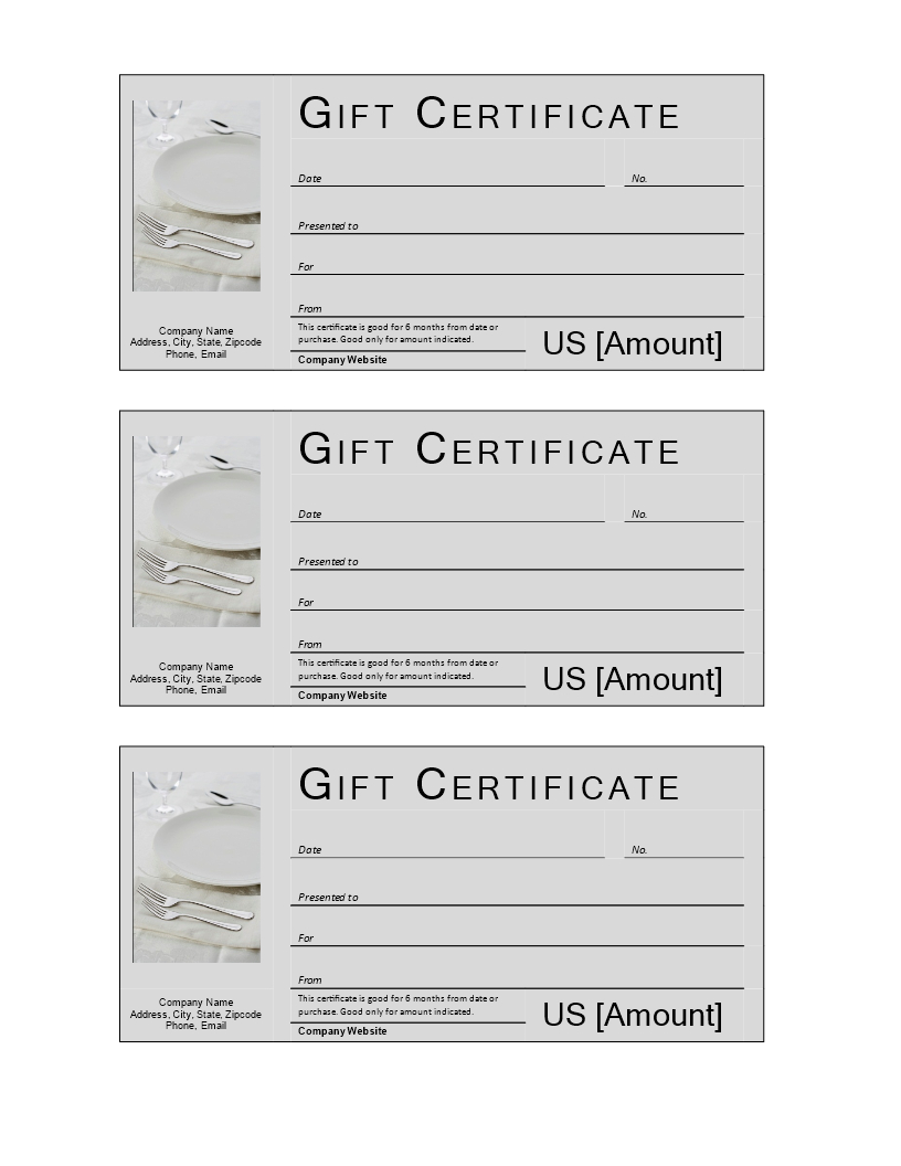 Restaurant Gift Certificate | Templates At Allbusinesstemplates Regarding Restaurant Gift Certificate Template
