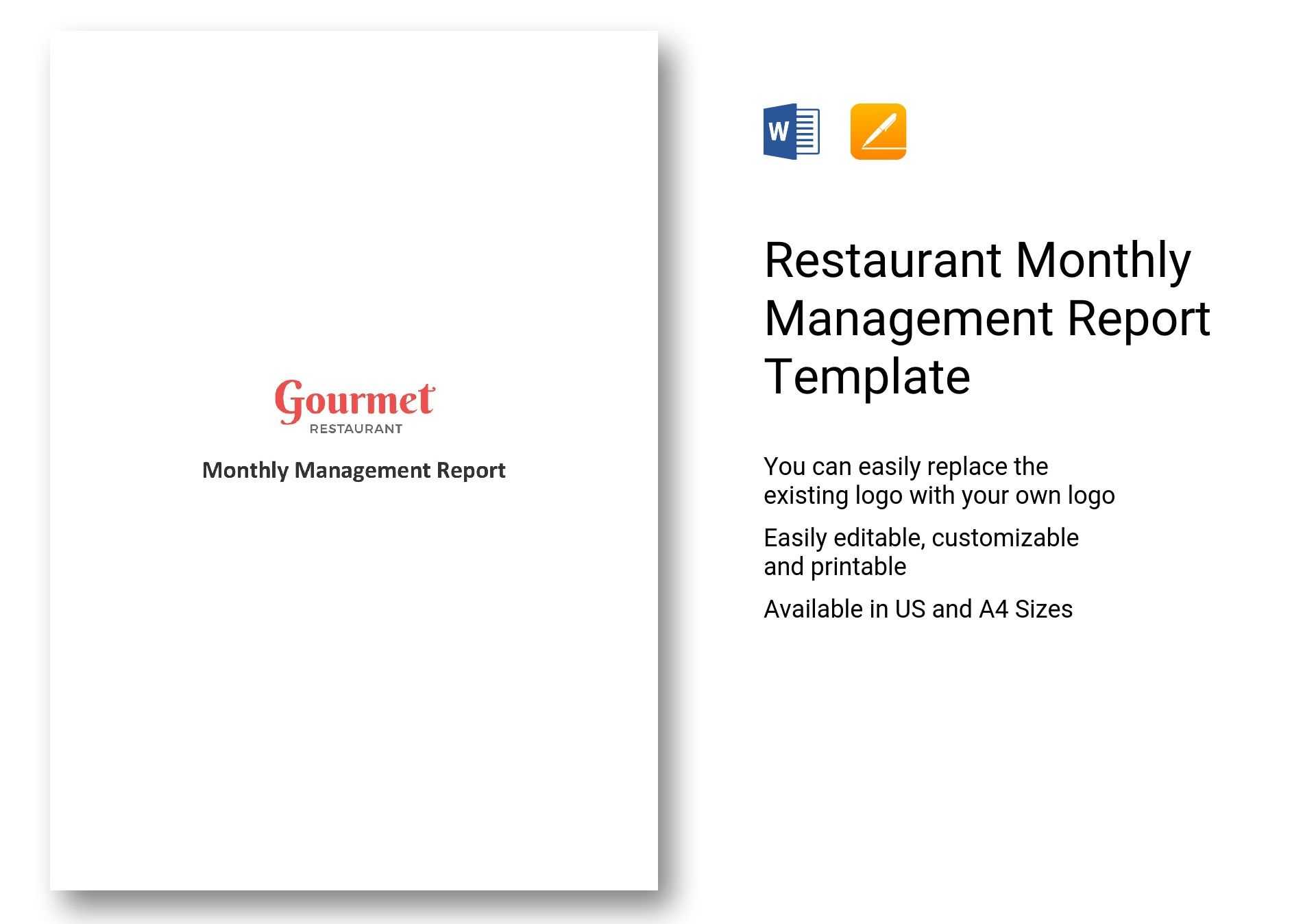 Restaurant Monthly Management Report Template In Word, Apple With It Management Report Template