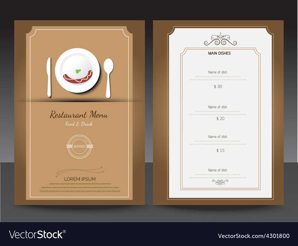 Restaurant Or Cafe Menu Design Template Vin Intended For Frequent Diner Card Template