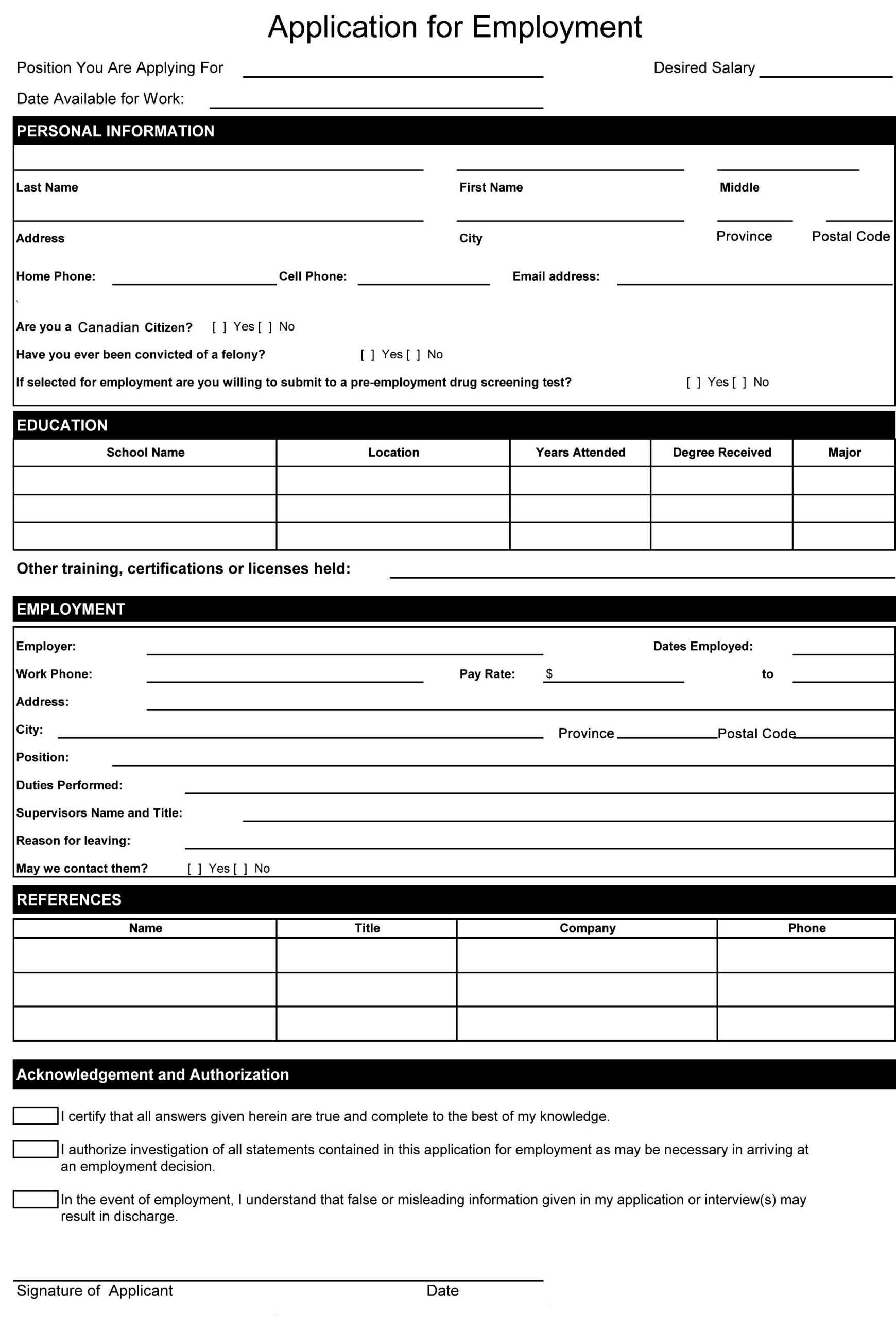 Resume Format Word Document | Job Application Form With Job Application Template Word Document