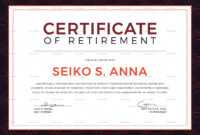 Retirement Certificate Template intended for Retirement Certificate Template