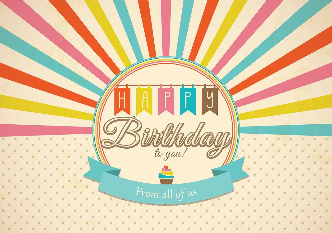 Retro Happy Birthday Card Psd - Free Photoshop Brushes At Throughout Photoshop Birthday Card Template Free