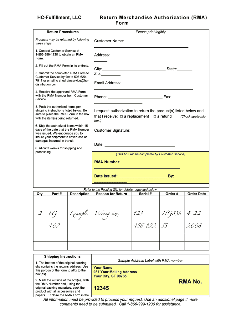 Rma Form Template - Fill Online, Printable, Fillable, Blank For Rma Report Template