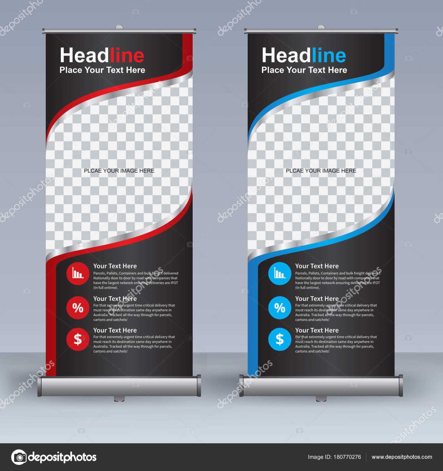 Roll Banner Design Template Vertical Abstract Background Inside