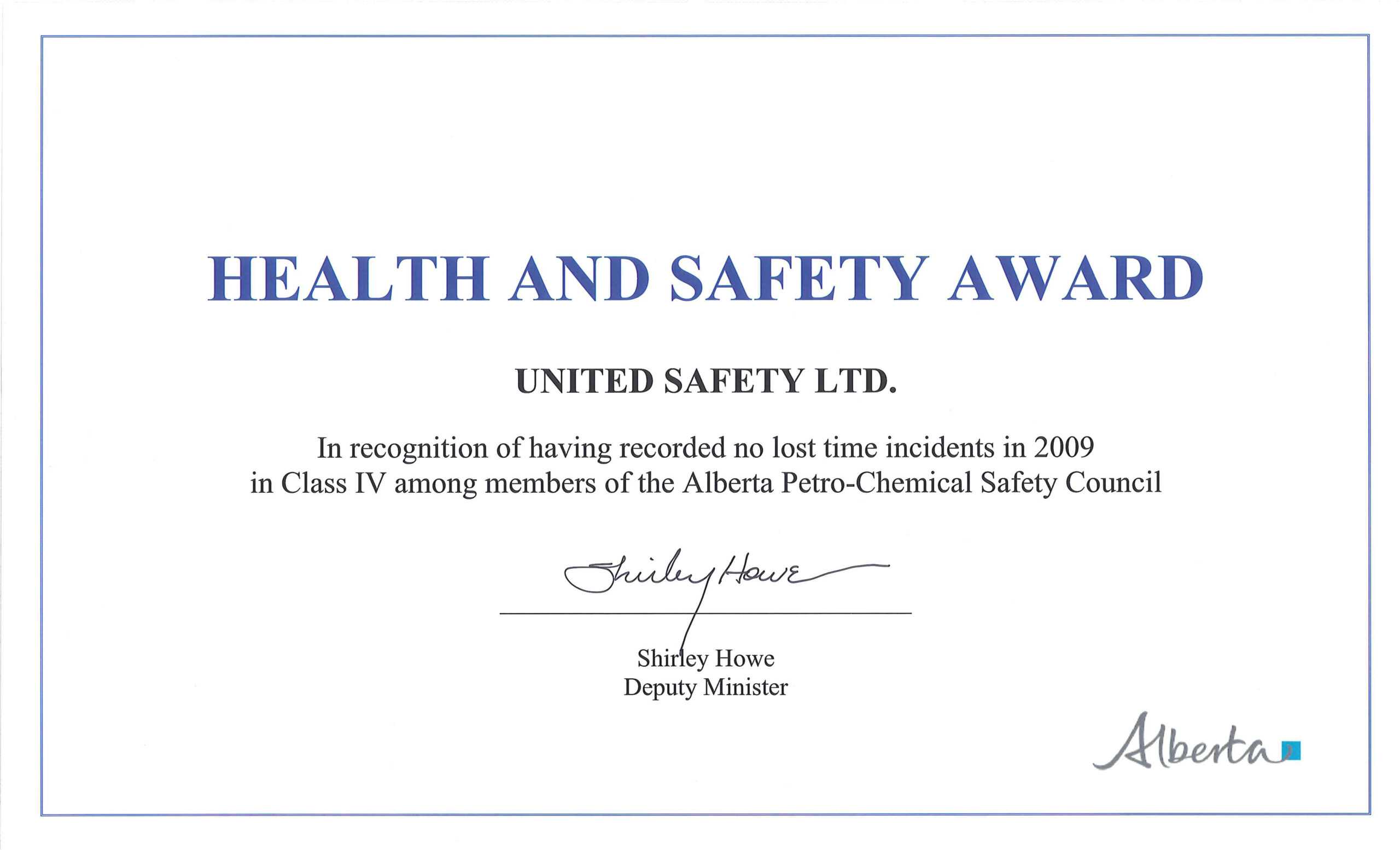 Safety Recognition Certificate Template - Atlantaauctionco In Safety Recognition Certificate Template
