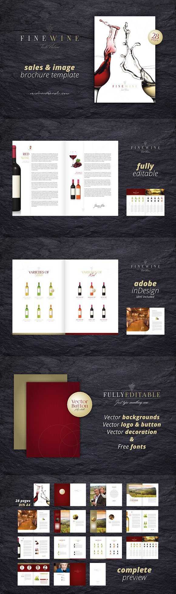 Sales & Image Brochure – Fine Wine. Brochure Templates Inside Wine Brochure Template