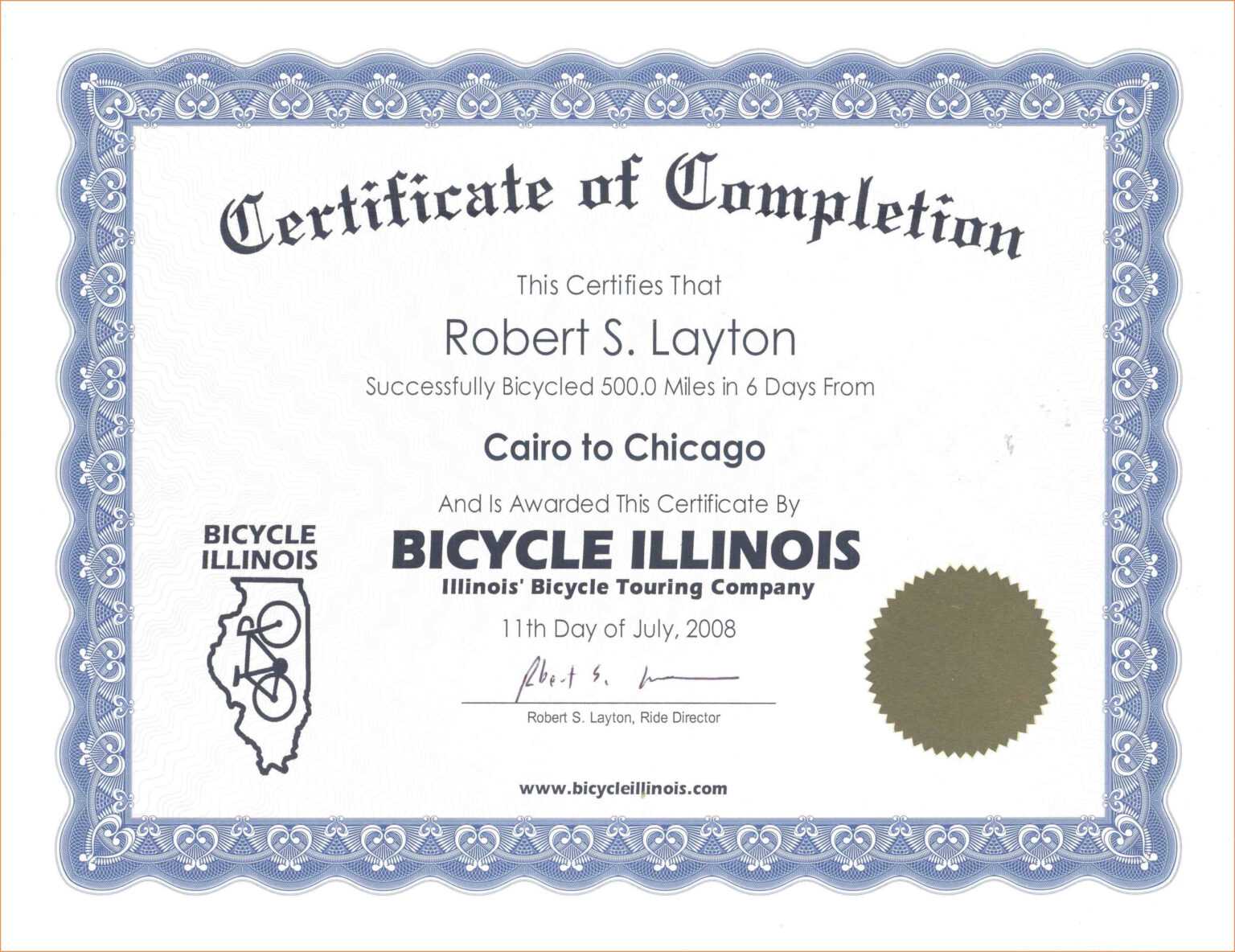 Sample Certificate Of Completion Certificate Of 