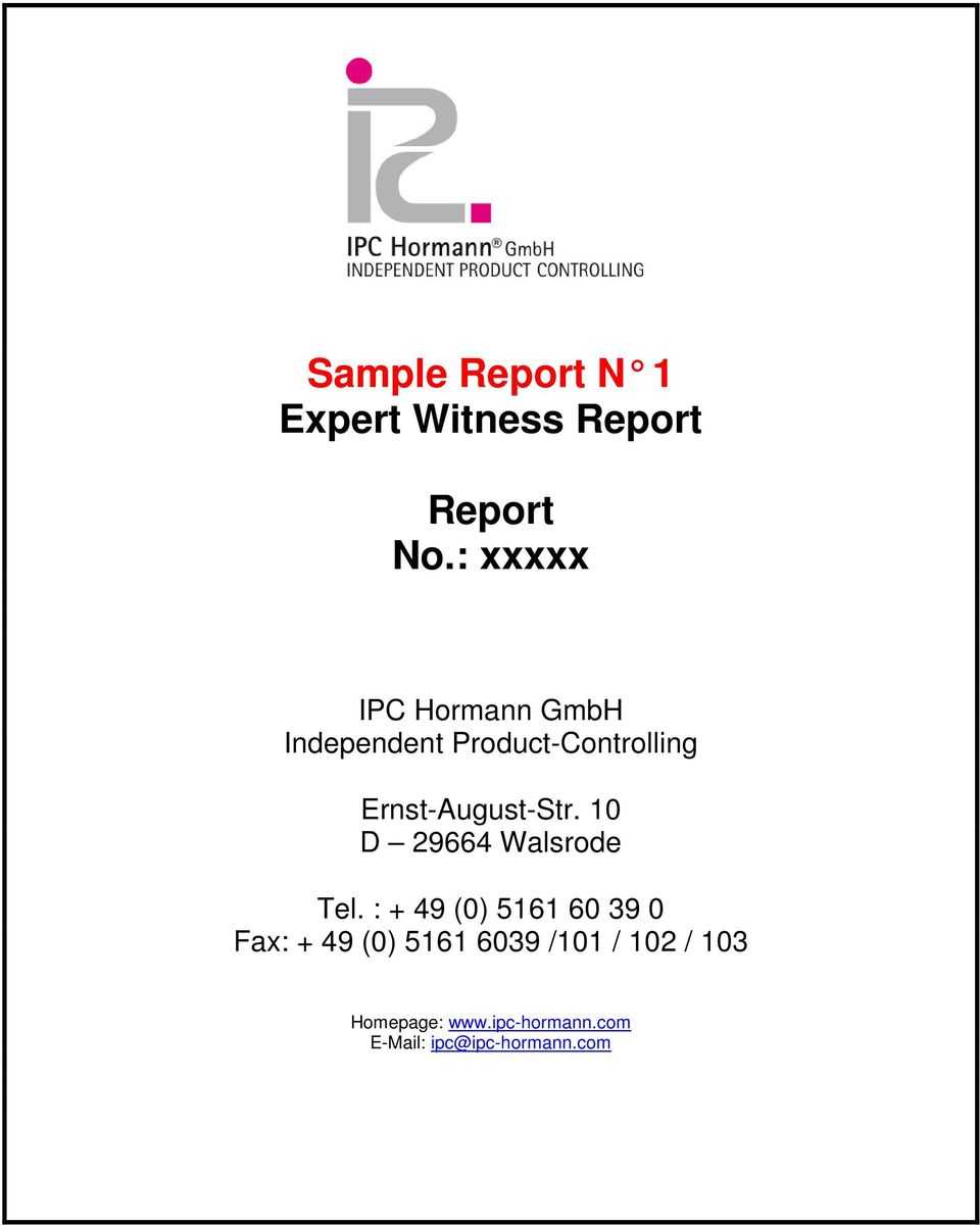 Sample Report N 1 Expert Witness Report. Report No.: Xxxxx – Pdf Intended For Expert Witness Report Template